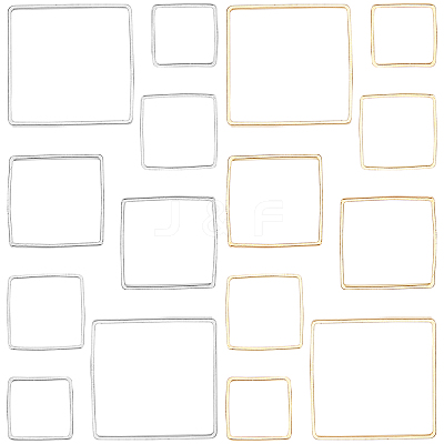 Square Brass Linking Rings KK-SC0001-76-1