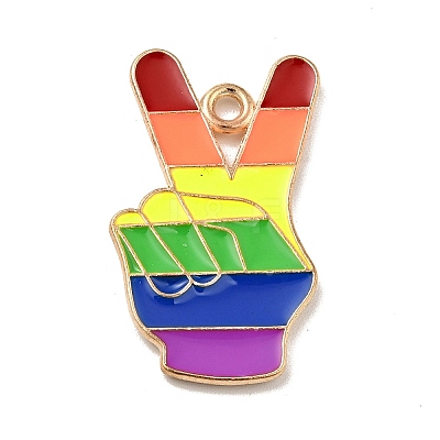 Pride Alloy Enamel Pendants LS-ENAM-G208-17KCG-1
