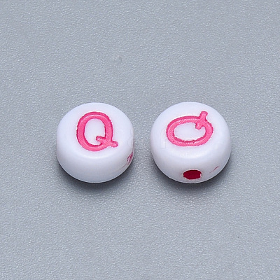 Craft Acrylic Horizontal Hole Letter Beads SACR-S201-11Q-1