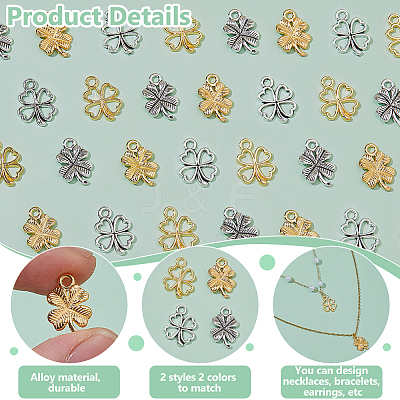 140Pcs 4 Styles Alloy Pendants FIND-PH0024-93-1