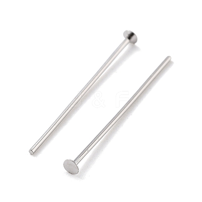 Anti-Tarnish Rhodium Plated 925 Sterling Silver Flat Head Pins STER-M117-03A-P-1