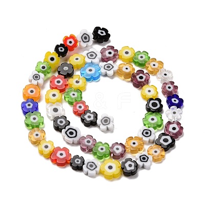 Handmade Millefiori Glass Bead Strands LAMP-J035-8mm-40-1