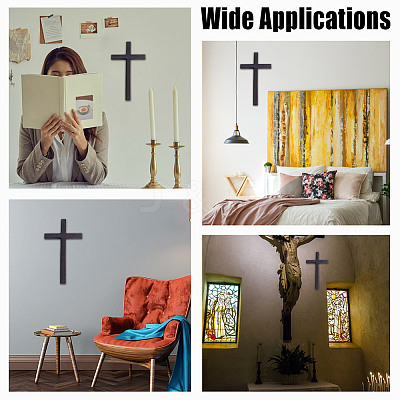Wooden Cross Wall Decoration WOOD-WH0124-91-1