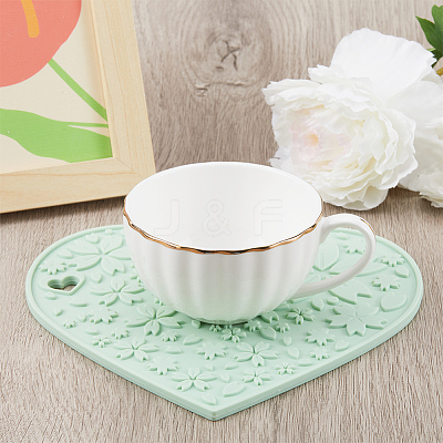 2Pcs 2 Colors Silicone Hot Mats for Hot Dishes AJEW-GF0008-29A-1