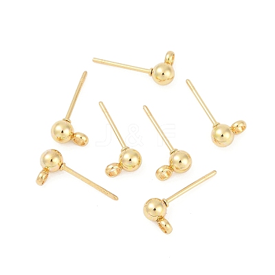 304 Stainless Steel Ball Post Stud Earring Findings STAS-Z035-01G-H-1