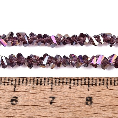 Electroplate Transparent Glass Beads Strands EGLA-Q139-01A-A15-1