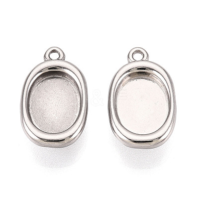 304 Stainless Steel Pendant Cabochon Settings STAS-N114-46B-P-1