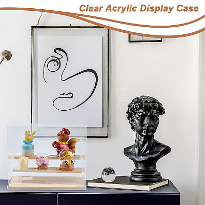 3-Tier Rectangle Clear Acrylic Minifigures Display Boxes ODIS-WH0017-104A-1