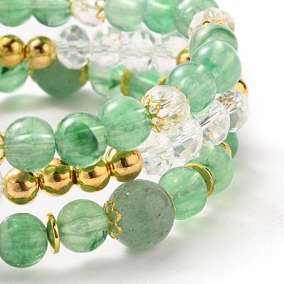 Multi-layered Stretch Beaded Bracelets Sets BJEW-JB05755-03-1