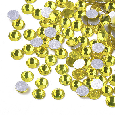 Glass Flat Back Rhinestone Cabochons X-RGLA-S002-12SS-33-1