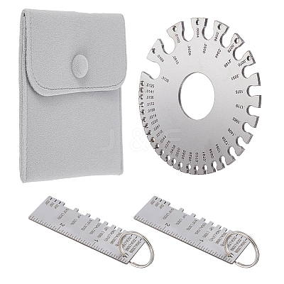 2 Styles Stainless Steel Wire Gauge Measurement Tool Sets DIY-GA0007-71-1