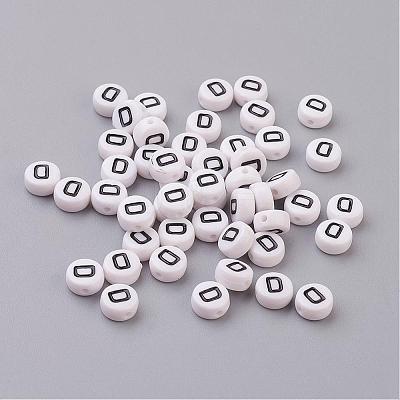 Acrylic Horizontal Hole Letter Beads X-PL37C9070-D-1