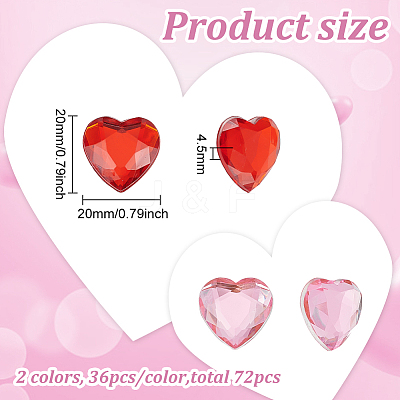 72Pcs 2 Colors Glass Rhinestone Cabochons RGLA-FG0001-22-1