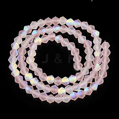 Imitate Austrian Crystal Bicone Frosted Glass Beads Strands GLAA-F029-TM3mm-A26-1