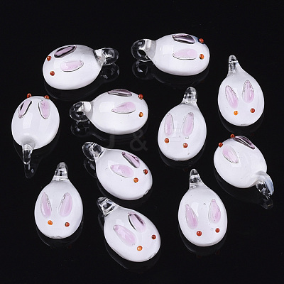 Handmade Lampwork Pendants LAMP-N021-002F-1