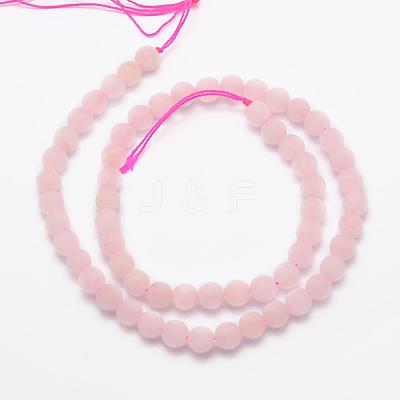 Natural Rose Quartz Beads Strands G-K194-8mm-06-1