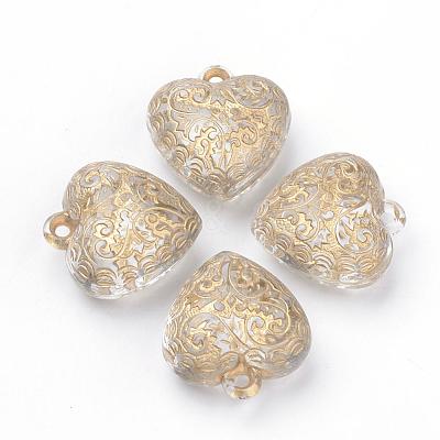 Plating Transparent Acrylic Pendants PACR-Q115-43-1