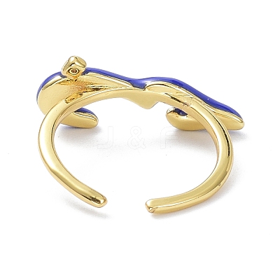 Brass Enamel Cuff Rings RJEW-P023-24G-1