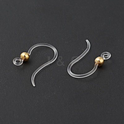 Transparent Resin Earring Hooks LS-RESI-G050-01G-1