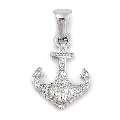 304 Stainless Steel Micro Pave Cubic Zirconia Pendants STAS-D112-03P-05-1
