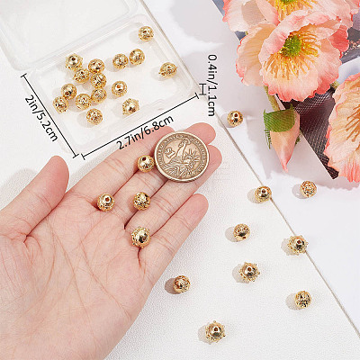 32Pcs 4 Style Alloy Hollow Beads PALLOY-BBC0001-07-1