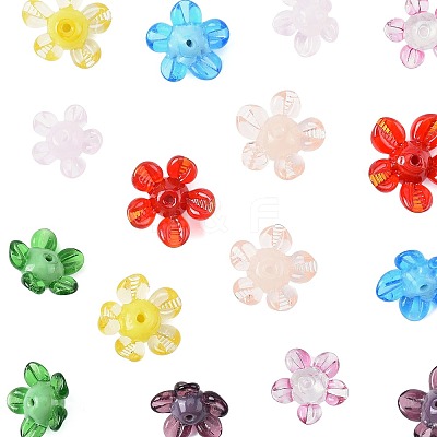 16Pcs 8 Colors Handmade Lampwork Beads LAMP-FS0001-26-1