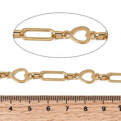 304 Stainless Steel Heart with Oval Link Chains CHS-K018-42G-1