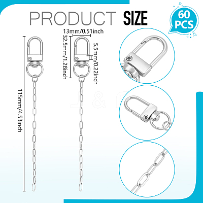 60Pcs Alloy Swivel Clasps HJEW-UN00116-1