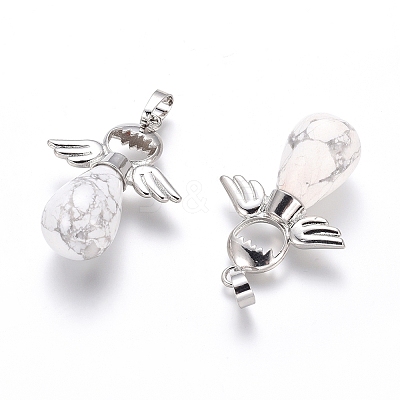 Natural Howlite Pendants G-J386-G14-1
