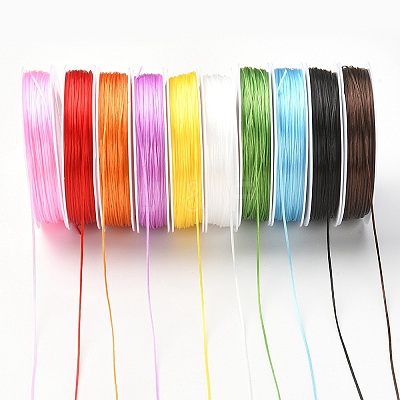 10 Rolls 10 Colors Flat Elastic Crystal String EW-YW0001-08-1