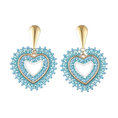 Glass Seed Bead Dangle Earrings EJEW-MZ00768-01-1