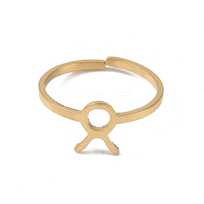 Real 18K Gold Plated 304 Stainless Steel Adjustable Finger Ring RJEW-L115-01G-05-1