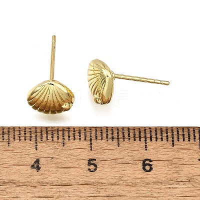 Brass Stud Earrings LS-EJEW-H157-01G-03-1