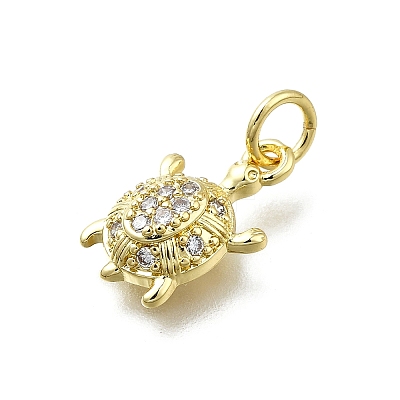 Brass Micro Pave Cubic Zirconia Pendants KK-K400-41G-1
