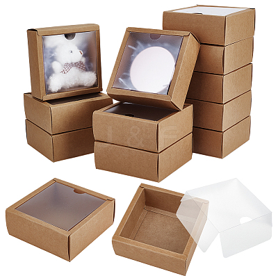 Foldable Square Paper Storage Gift Boxes CON-WH0110-42C-03-1