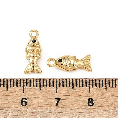 Ocean Theme Brass Micro Pave Cubic Zirconia Charms KK-F902-08I-G-1