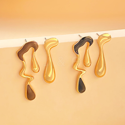 Irregular Teardrop Alloy Stud Earrings WH-WG48A63-02-1