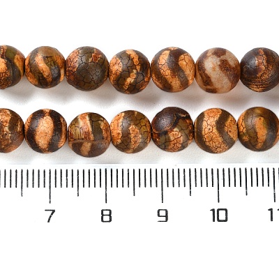 Dyed & Heated Tibetan Style dZi Beads Strands G-P564-A01-01A-1