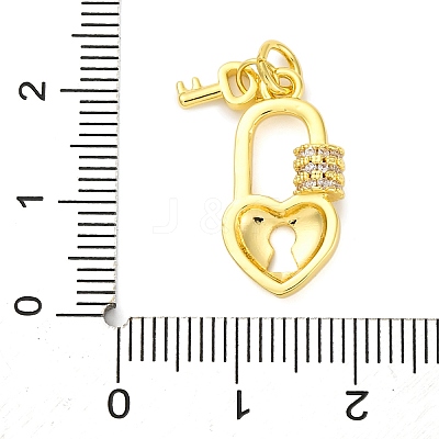 Rack Plating Brass Micro Pave Cubic Zirconia Pendants KK-M021-09G-1
