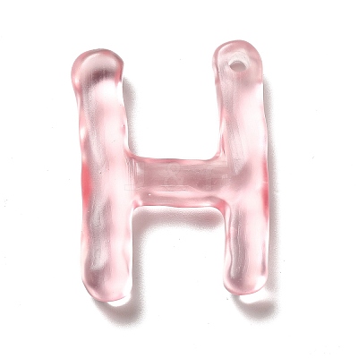 Transparent Resin Alphabet Pendants LS-RESI-C028-02H-1