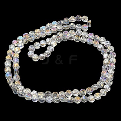 AB Color Plated Electroplate Transparent Glass Beads Strands EGLA-G037-01A-AB02-1