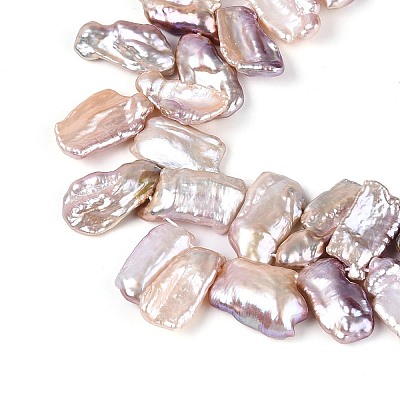 Natural Baroque Keshi Pearl Beads Strands PEAR-S022-04C-1
