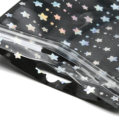 Rectangle Glitter Holographic Plastic Yin-yang Zip Top Gift Bags OPP-E004-01B-A01-1