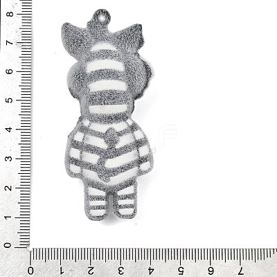 Animal Theme Flocking Silicone Pendants SIL-C012-03F-1