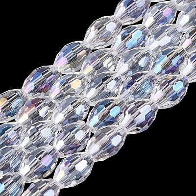 Electroplate Transparent Glass Beads Strands GL-N002-01A-A01-1