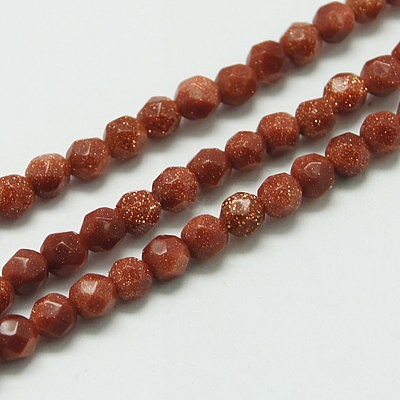 Synthetic Goldstone Beads Strands X-G-K020-3mm-07B-1