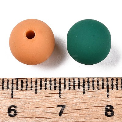 Rubberized Style Imitated Silicone Acrylic Beads MACR-T048-01C-01-1