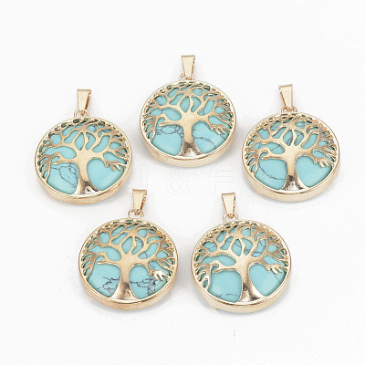 Synthetic Turquoise Pendants G-S292-10B-G-1