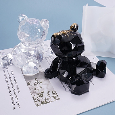 3D Bear Cell Phone Bracket Silicone Molds X-DIY-K017-01-1