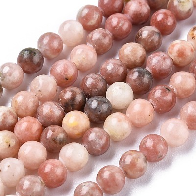 Natural Plum Blossom Jasper Beads Strands G-A163-02-10mm-1